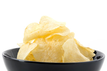 potato chips on white background
