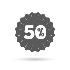 50 percent discount sign icon. Sale symbol.