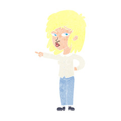 cartoon woman pointing