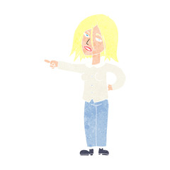 cartoon woman pointing