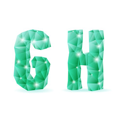 Emerald green polygonal font