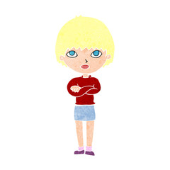 cartoon woman with crossed arms