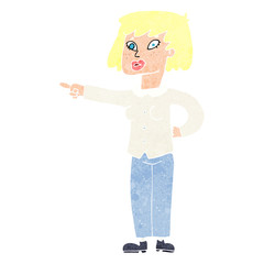 cartoon woman pointing