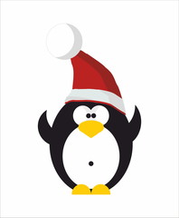 Penguin in Santa hat