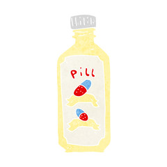 cartoon old bottle of pills