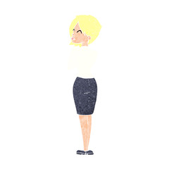 cartoon businesswoman ignoring