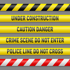 Set of danger tapes