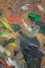 Colored Paint on Palette