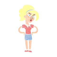 cartoon woman with hands on hips
