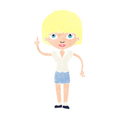 cartoon woman with idea