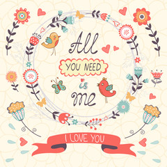 All You need is Me Love concept 