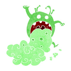 cartoon gross monster being sick