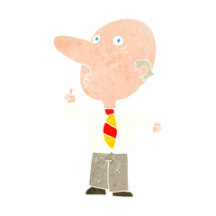 cartoon bald man asking question
