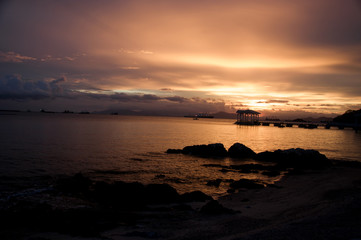 Obraz premium sunlight on the moring at sichang Thailand