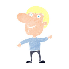 cartoon waving man