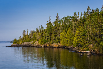 Fototapeta na wymiar Early Morning at Rock Harbor, Isle Royale National Park, Michigan, USA.