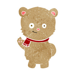cartoon waving teddy bear