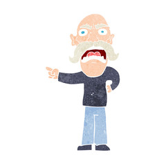 cartoon angry old man