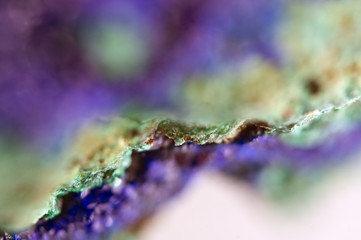 Obraz na płótnie Canvas Green Malachite and Azurite Crystals deep blue copper mineral M