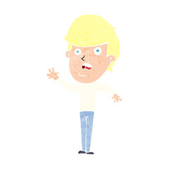 cartoon unhappy boy