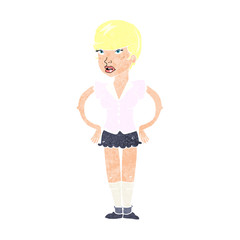 cartoon woman with hands on hips