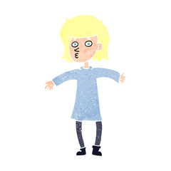 cartoon nervous woman