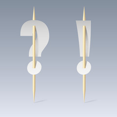 Paper font on toothpicks