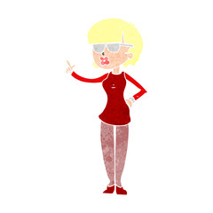 cartoon woman wearing spectacles