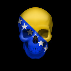 Skull with Bosnia and Herzegovina flag
