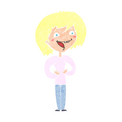 cartoon excited woman