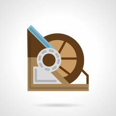 Flat color winch machine vector icon