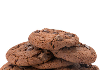 soft dark chocolate brownie cookies on white