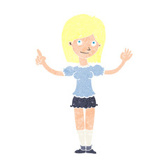 cartoon woman explaining idea