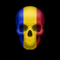 Romanian flag skull