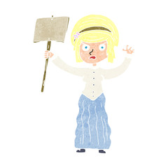 cartoon vicorian woman protesting