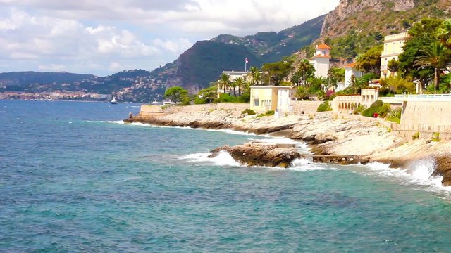Coast in Cap d'Ail, Cote d'Azur, France