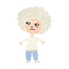 cartoon annoyed old woman