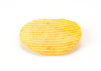 potato chips on white background
