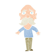 cartoon sad old man