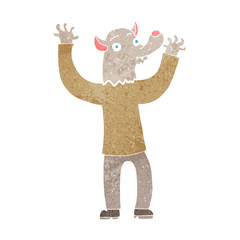 cartoon happy werewolf man