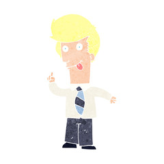cartoon office man with crazy idea