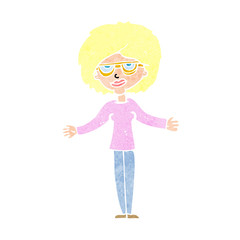 cartoon woman wearing spectacles