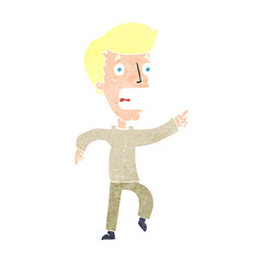 cartoon terrified man