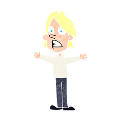 cartoon frightened man