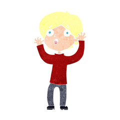 cartoon frightened man