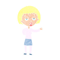 cartoon bored woman