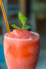 strawberry smoothie - soft focus with film filter