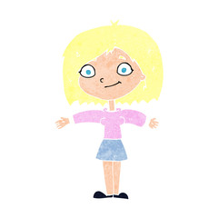 cartoon happy girl