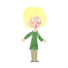cartoon surprised woman