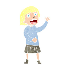 cartoon stressed out woman